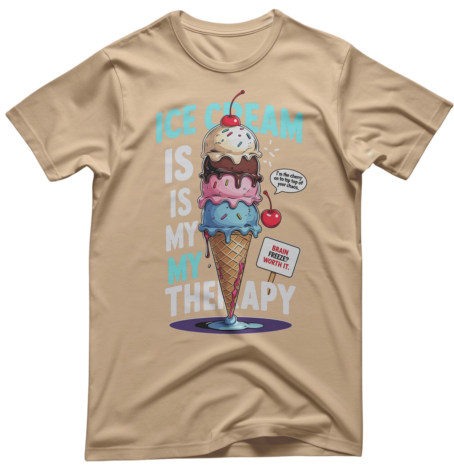 "Ice Cream Is My Therapy Tee - Food Humor Apparel | Memez Store"