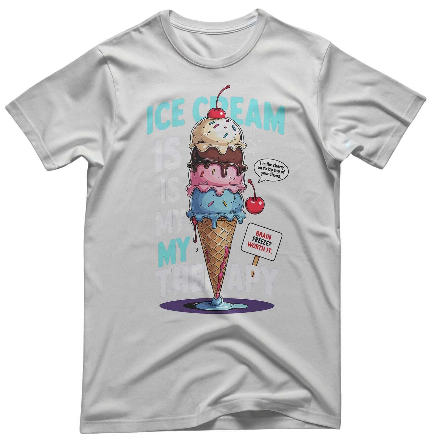 "Ice Cream Is My Therapy Tee - Food Humor Apparel | Memez Store"