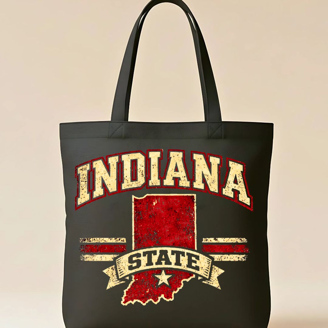 Indiana State Outline Tote Bag