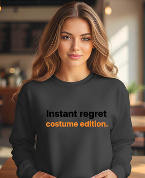 Cozy oversized sweatshirt with instant regret Halloween print