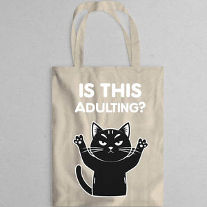 Is This Adulting Cat Tote Bag Memez Store Funny Design