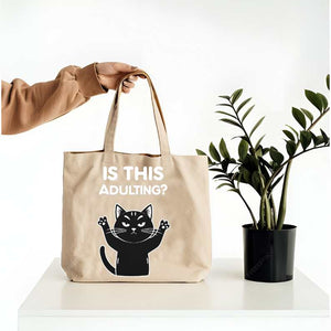 Is This Adulting Cat Tote Bag Memez Store Funny Design