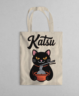 Japanese Noodles Funny Tote Bag with Cartoon Design