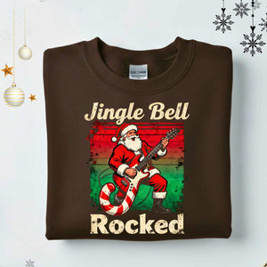 Jingle Bell Rocked Christmas Sweatshirt – funny rockstar Santa meme holiday sweatshirt for music lovers by Memez.Store