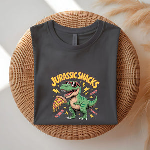 Jurassic Snacks Dinosaur Pun Graphic T-Shirt
