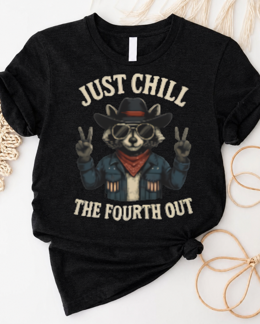 Just chill raccoon lovers tee with playful raccoon graphic design