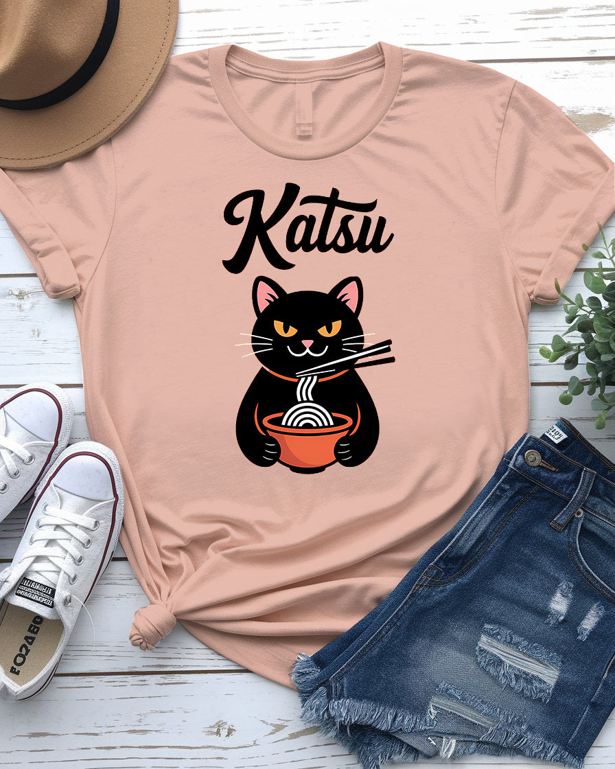 Unisex t-shirt featuring humorous Japanese noodle design