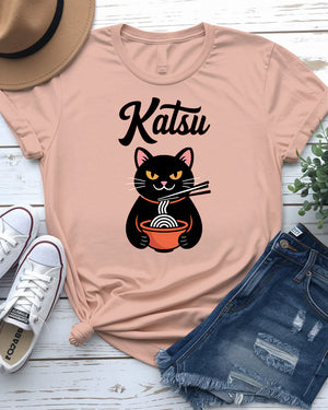 Unisex t-shirt featuring humorous Japanese noodle design