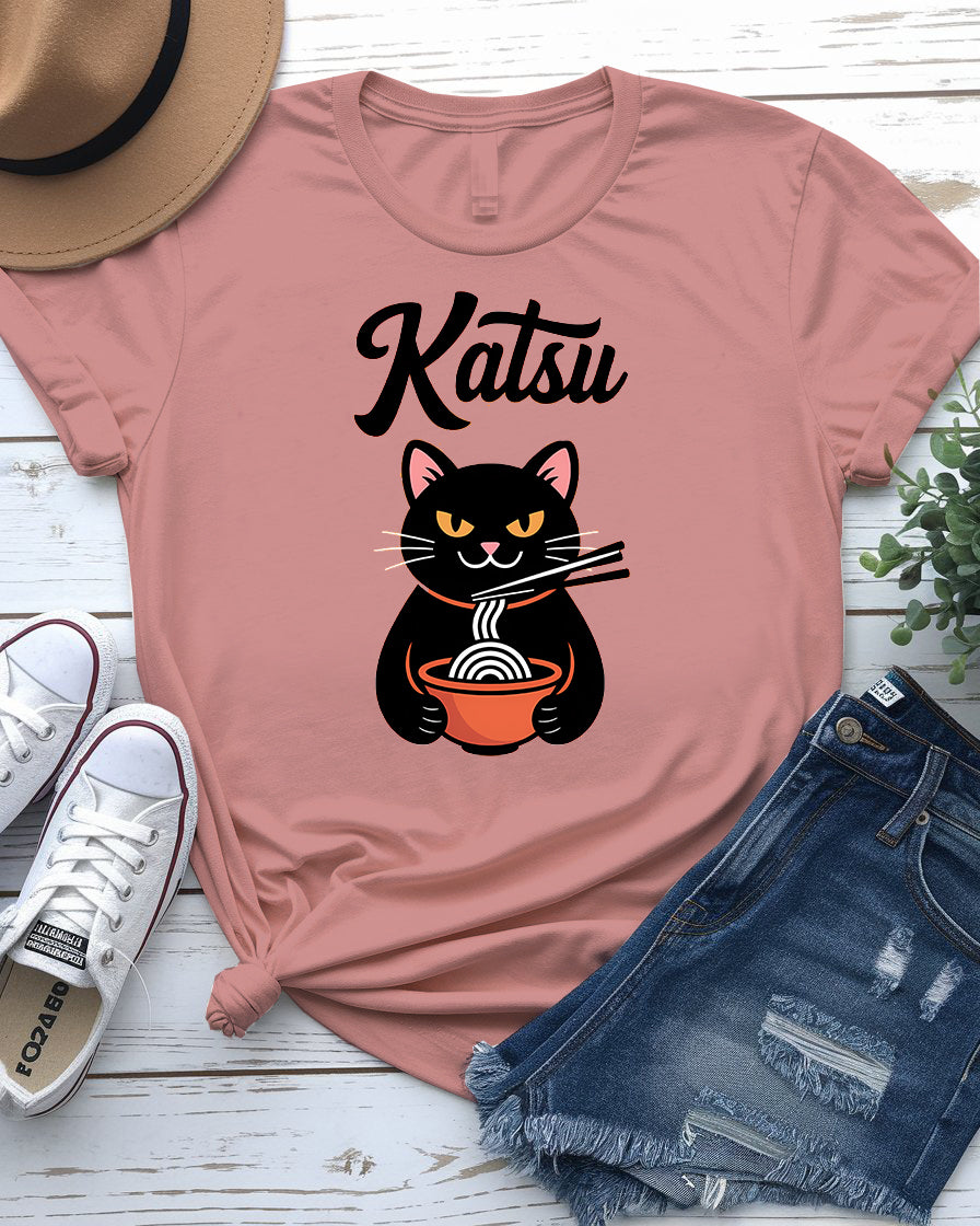 Unisex t-shirt featuring humorous Japanese noodle design