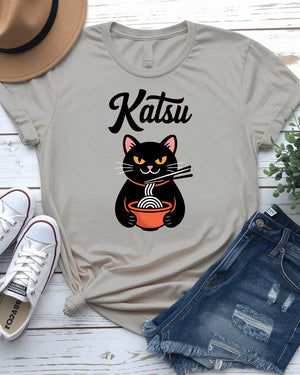 Unisex t-shirt featuring humorous Japanese noodle design