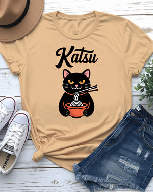 Unisex t-shirt featuring humorous Japanese noodle design