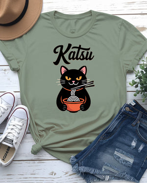 Unisex t-shirt featuring humorous Japanese noodle design