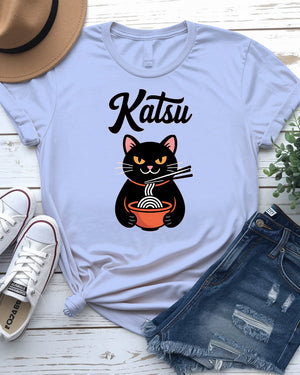 Unisex t-shirt featuring humorous Japanese noodle design