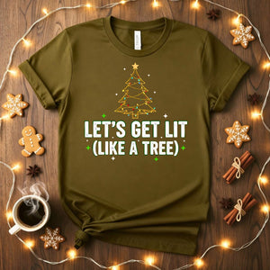 Let's Get Lit Funny Party Christmas T-Shirt