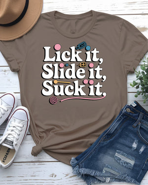 Lick It, Slide It, Suck It – Vibrant and Playful Ice Lolly Tee by Memez Store