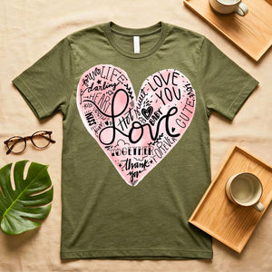 Minimalist heart graphic tee for romantic outfits