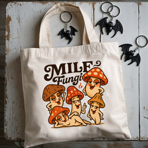 MILF Fungi Tote Bag with mushroom pun design