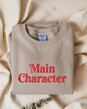Funny meme embroidered main character crewneck