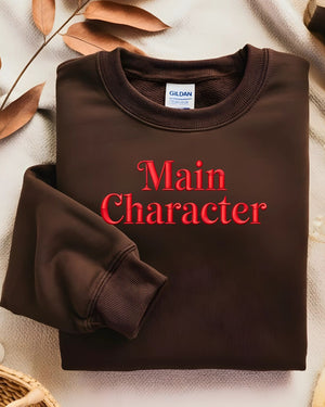 Funny meme embroidered main character crewneck