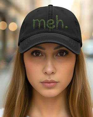 Funny Meh embroidered cap sarcastic cotton baseball hat”