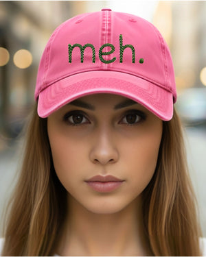 Funny Meh embroidered cap sarcastic cotton baseball hat”