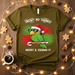 Merry Sqwaukky Christmas funny bird pun t-shirt