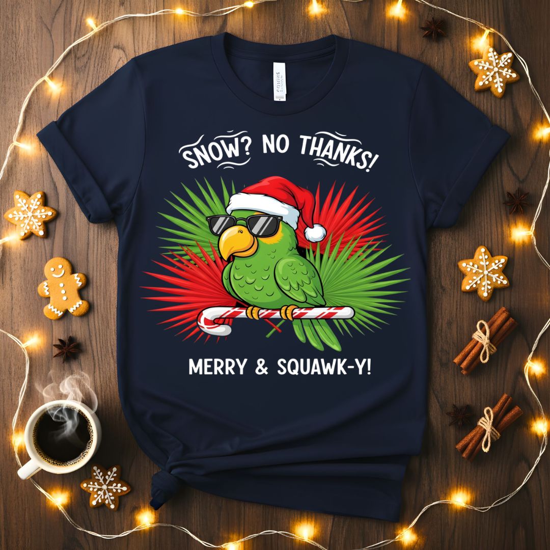 Merry Sqwaukky Christmas funny bird pun t-shirt