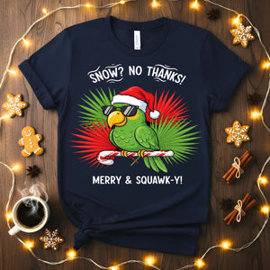 Merry Sqwaukky Christmas funny bird pun t-shirt