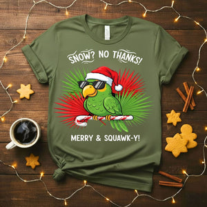 Merry Sqwaukky Christmas funny bird pun t-shirt