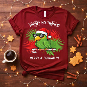 Merry Sqwaukky Christmas funny bird pun t-shirt