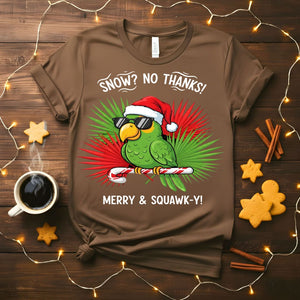 Merry Sqwaukky Christmas funny bird pun t-shirt