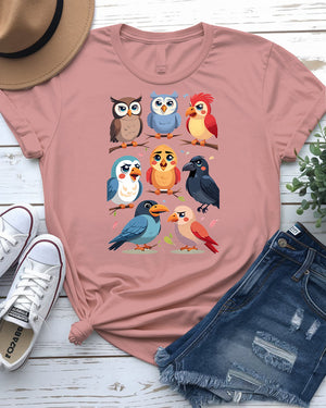 Minimalist bird silhouette design printed on Birds Tee by Memez Store