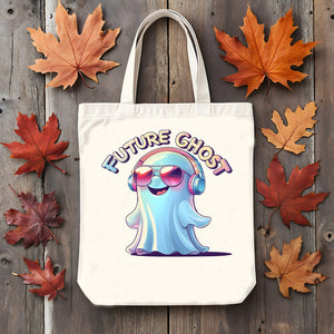 Model wearing “Future Ghost” tee while sipping coffee alone