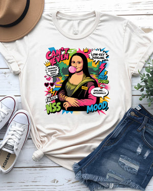Mona Lisa funny meme tee with graphic print