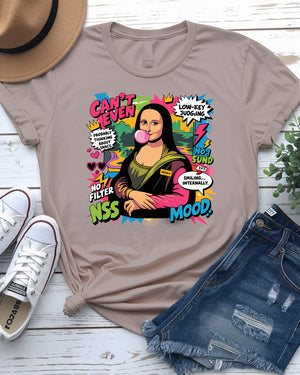Mona Lisa funny meme tee with graphic print