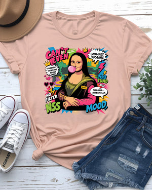 Mona Lisa funny meme tee with graphic print