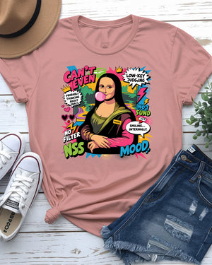 Mona Lisa funny meme tee with graphic print
