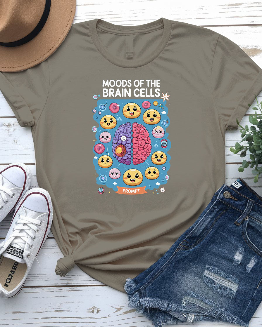 Moods of Brain Cells Funny Meme Tee by Memez Store