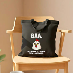 My Chicken Is Leaning Language Meme Tote Bag