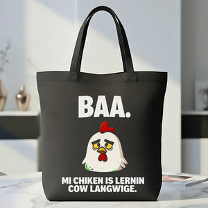 My Chicken Is Leaning Language Meme Tote Bag