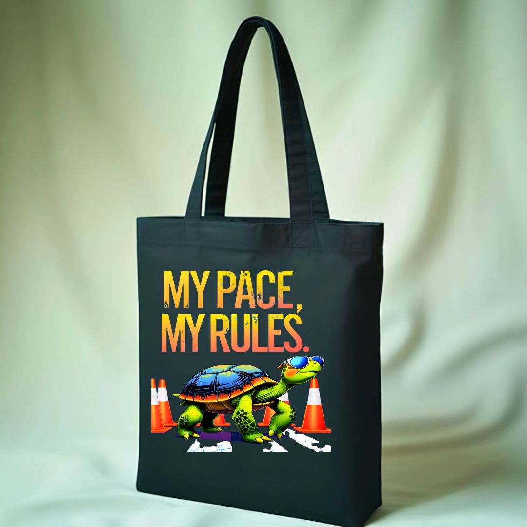 My Place My Rules Tote Bag with bold sassy text