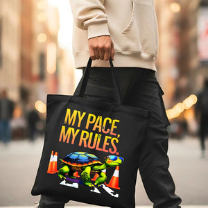 My Place My Rules Tote Bag with bold sassy text