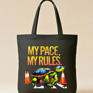 My Place My Rules Tote Bag with bold sassy text