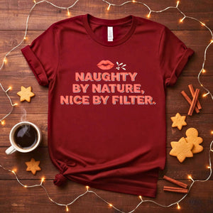 Naughty By Filter Nice By Filter Social Media Humor T-Shirt