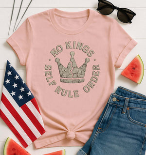 No Kings Self Rules Funny Meme T-shirt by Memez Store with anarchist humor design