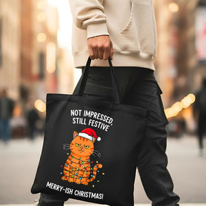 Not Impressed Tote Bag with bold sarcastic text