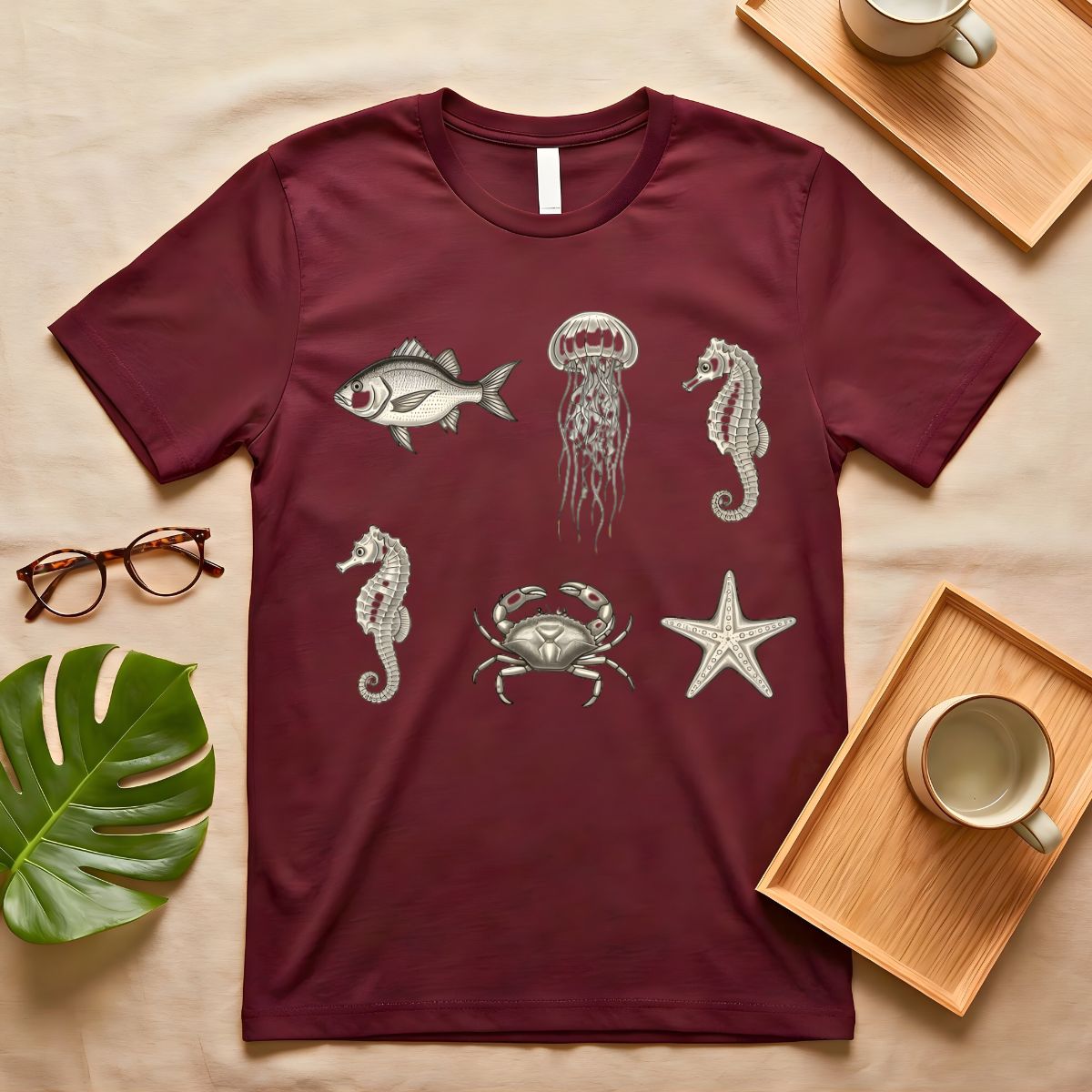 Ocean life unisex t-shirt with marine inspired graphic by Memez Store