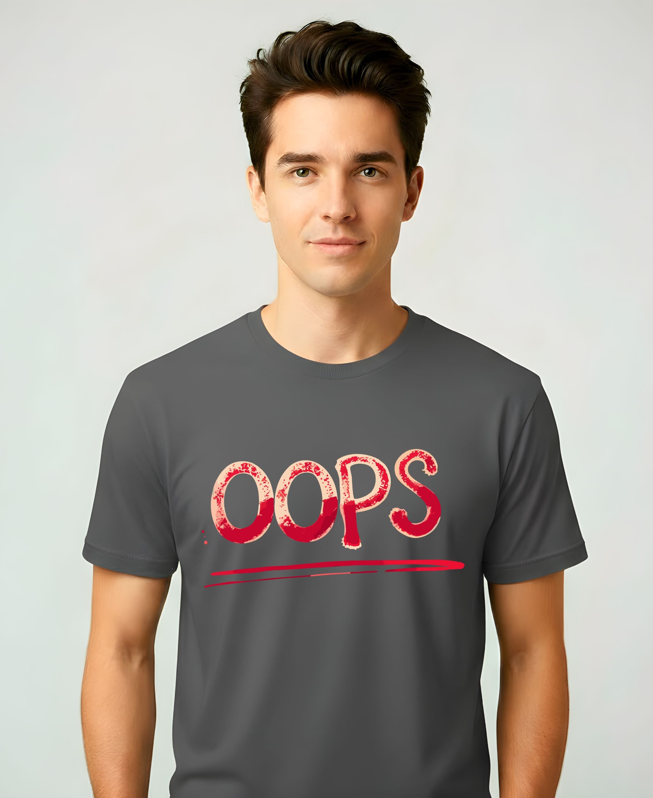 Oops Typographical Meme Funny Tee – Funny typo meme t-shirt with bold “Oops” text design.