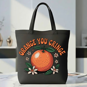 Orange You Cringe funny tote bag by Memez Store