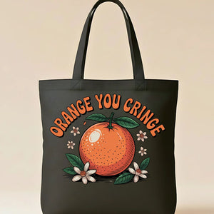 Orange You Cringe funny tote bag by Memez Store